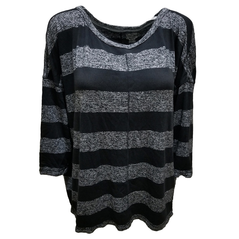 Calvin Klein Womens Striped Sweatshirt Black